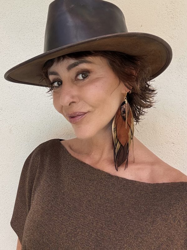 The Pluma Earring with Brown - Imagen 2