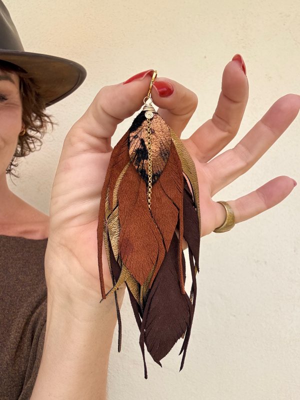 The Pluma Earring with Brown - Imagen 4