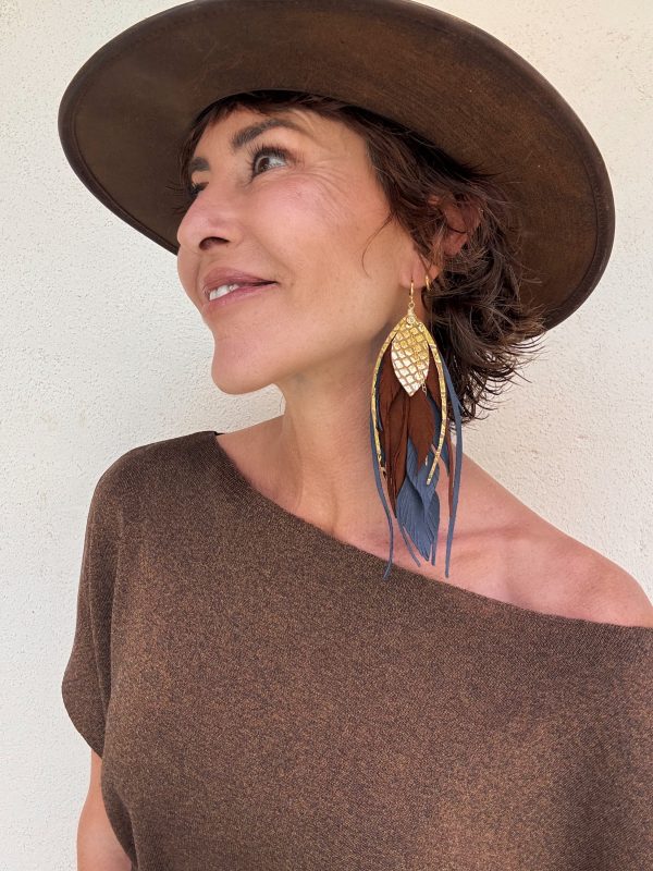 The Pluma Earring with Blue - Imagen 4
