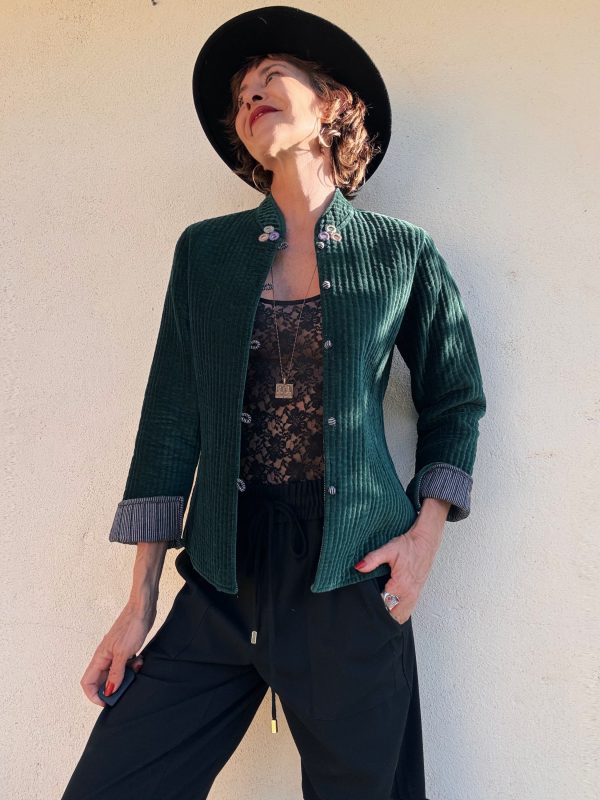 The Velvet Jacket in Green