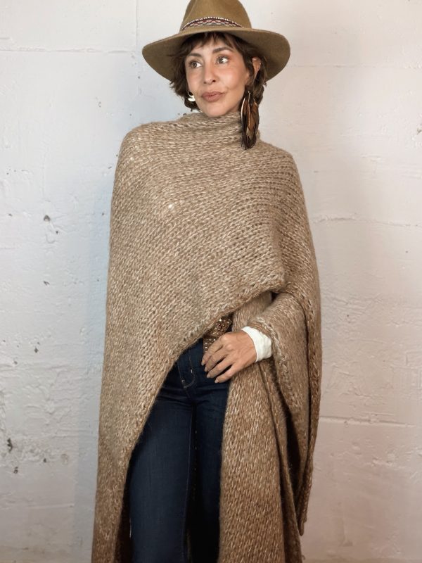 The Alpaca Ruana in Beige
