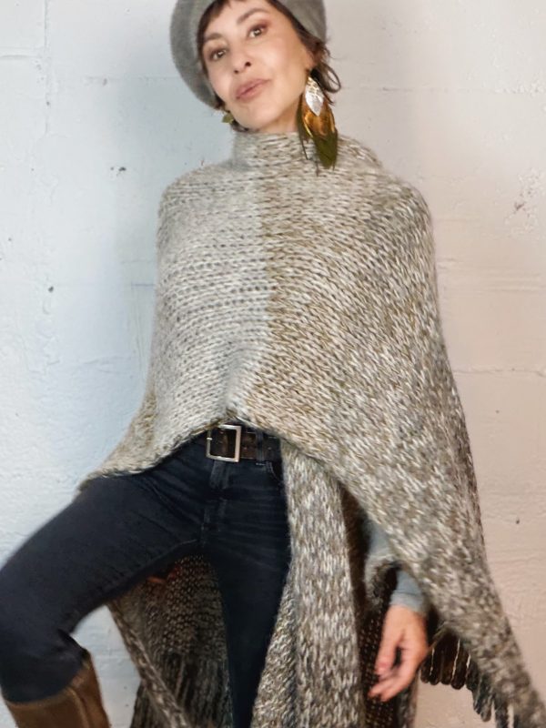 The Alpaca Ruana in Grey