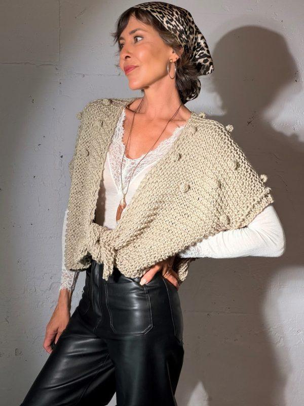 The Knot Vest in Grey Thick Yarn