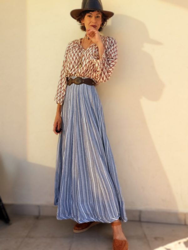 The Gipsy Skirt Blue Stripes