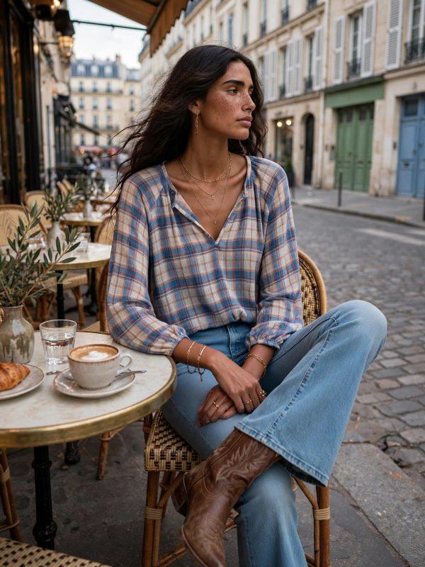 The Tartán Blouse Blue