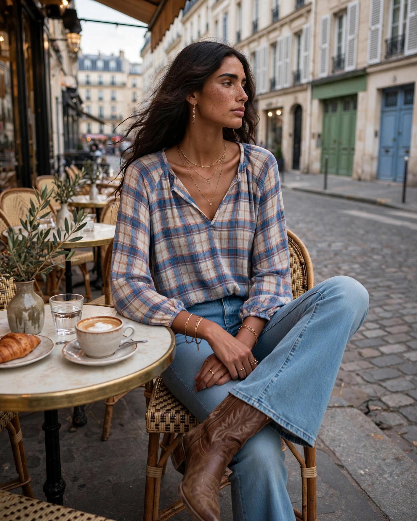The Tartán Blouse Blue