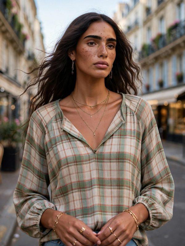 The Tartán Blouse Green