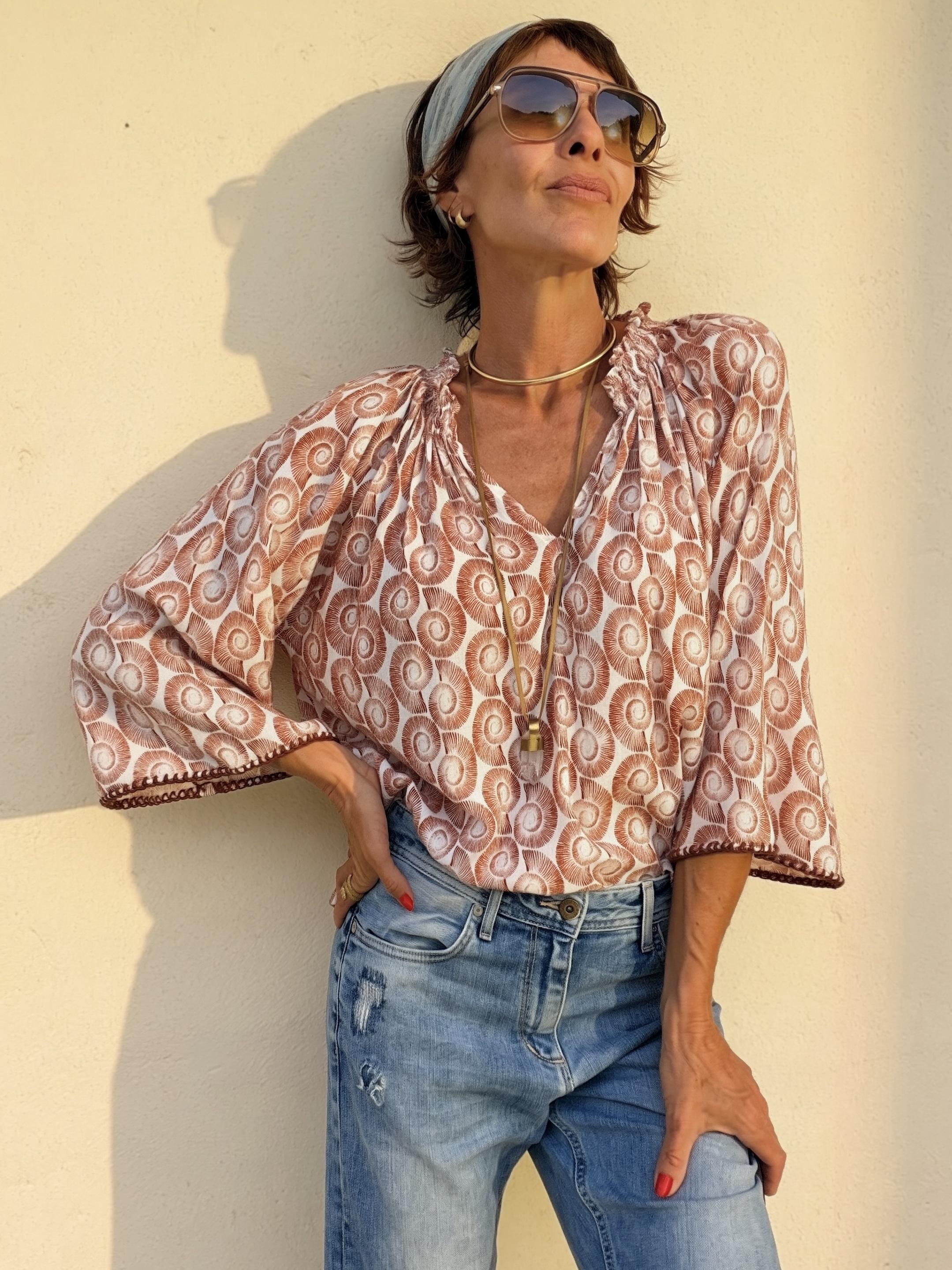 The Nautilus Blouse in Red