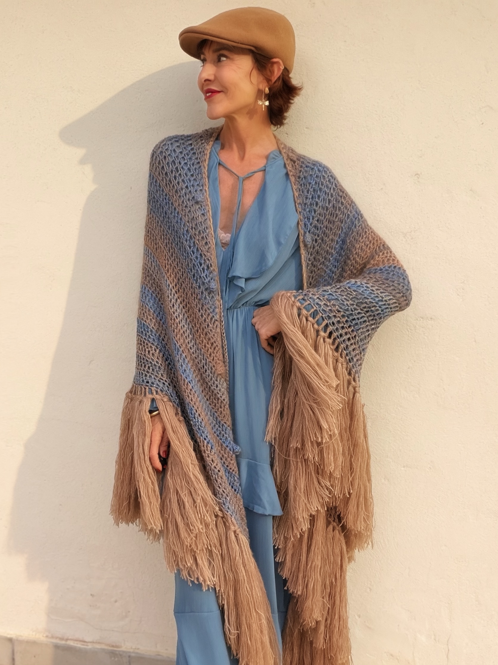 The Merino & Mohair Chal Blue